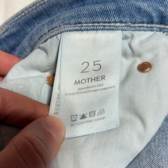 Mother Rider Skimp Dreamer Distressed High Waisted Straight Denim Jeans Size 25 - Picture 10 of 11
